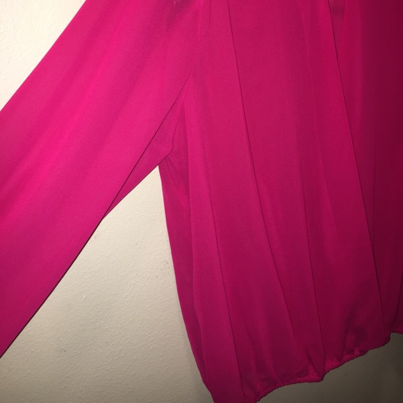 Large BISOU BISOU Pink Shear Blousen Elastic waist - Picture 4 of 8